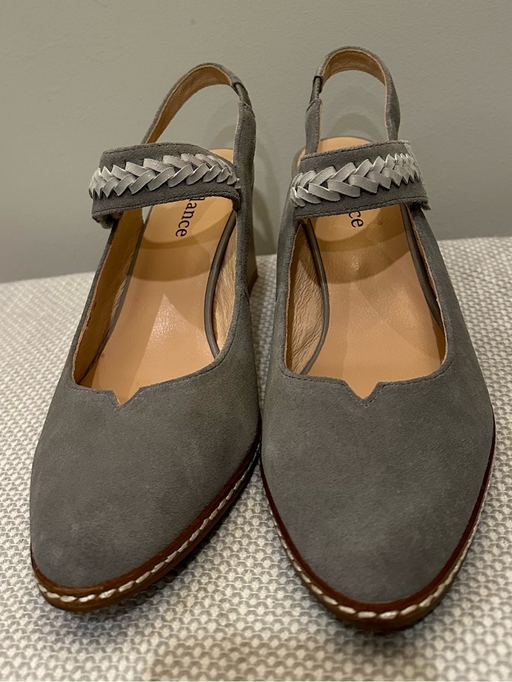 SUNDANCE Eden Road Pumps Shoes EU 39 US 8.5 Gray Suede Leather Strappy Heels NEW